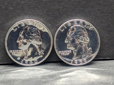 1959 and 1960 Washington Quarters. Choice Proof.