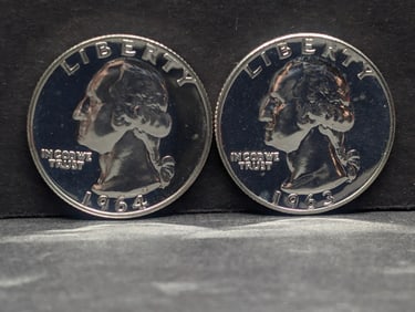 1963 and 1964 Washington Quarters. Choice Proof.