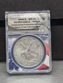 2021-S Type 2 American Silver Eagle - ANACS Cert. MS70 *First Strike*