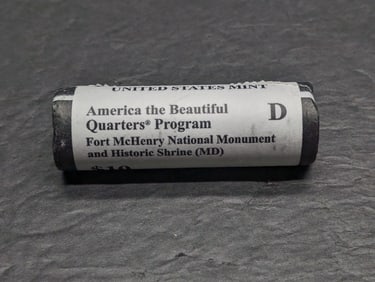 2013 D Ft McHenry America the Beautiful Quarters. Mint fancy wrapped roll.