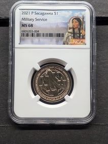 2021-P Sacagawea Military Service $1 Coin - NGC MS68