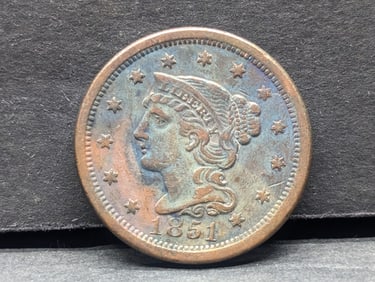 1851 Braided Hair Large Cent