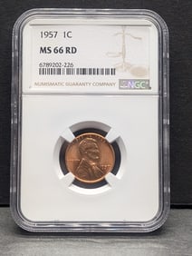 1957 Lincoln Wheat Cent - NGC MS66 RD