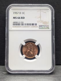 1957-D Lincoln Wheat Cent - NGC MS66 RD