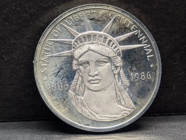 SOLID STERLING SILVER Statue of Liberty Centennial - Welcome to America Commem Medal