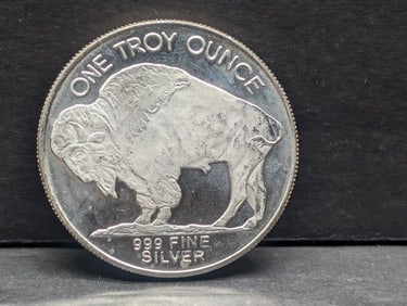 1 Troy Oz. .999 FINE SILVER Buffalo Nickel Designed Coin