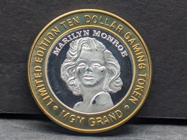 Limited Edition .999 FINE SILVER CENTER MGM Grand Casino $10 Gaming Token