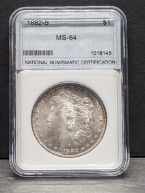 1882-S Morgan Silver Dollar - NNC Cert. MS64