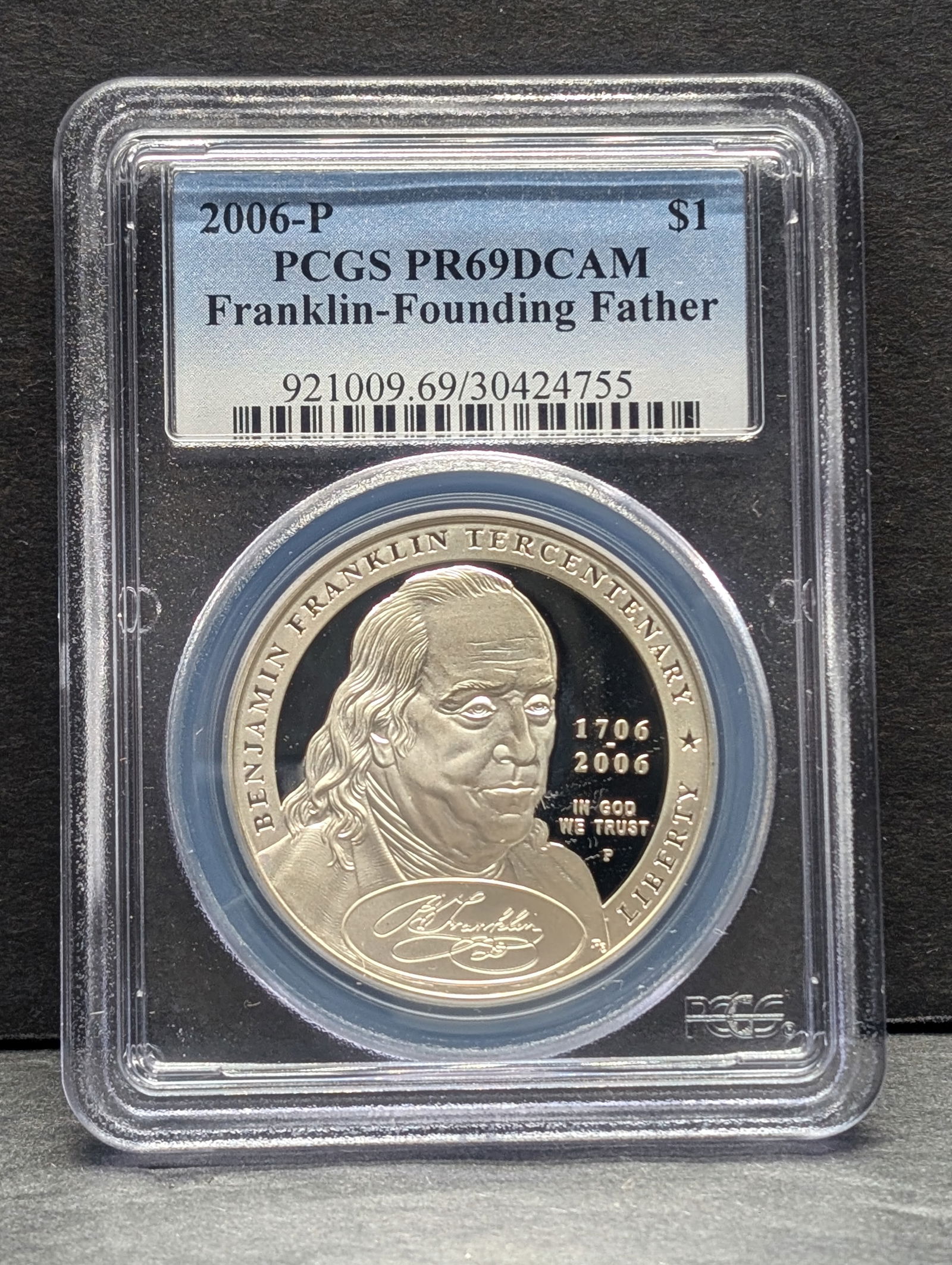 2006-P PROOF Benjamin Franklin - Founding Father Commem Silver Dollar - PCGS PR69 DCAM (1 of 4)