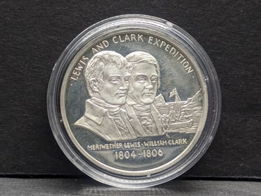 SOLID STERLING SILVER Statue of Liberty Centennial - Lewis & Clark Expedition Commem Medal
