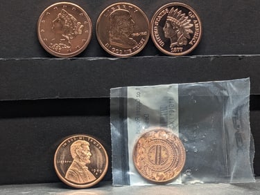Grab Bag of 1 Oz. Each .999 FINE COPPER Various Designed Coins