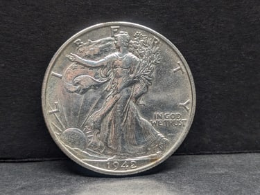 **BRILLANT LUSTER** 1942-S Walking Liberty Half Dollar