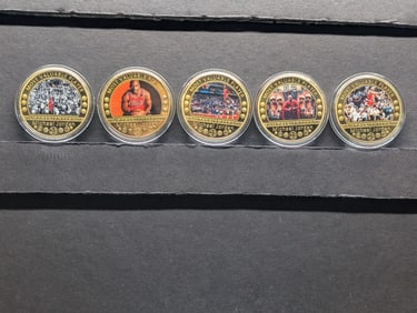 Group of 5 Basketball Legend Micheal Jordan Tribute Coins