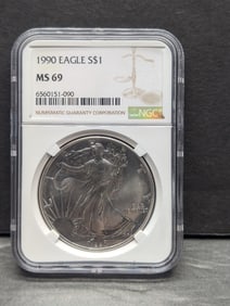 1990 American Silver Eagle - NGC MS69