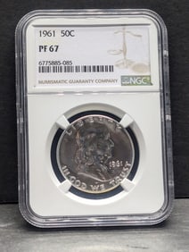 1961 PROOF Franklin Silver Half Dollar - NGC PF67 (NGC Price Guide $70)