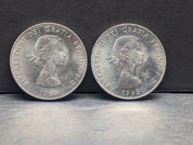 Lot of Two Churchill Crown Coins