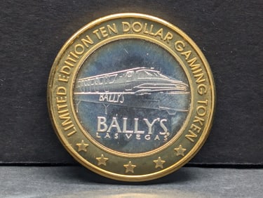 Limited Edition .999 FINE SILVER CENTER Bally's Casino $10 Gaming Token