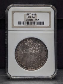 1897 Morgan Silver Dollar - NGC MS64