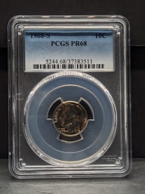 1968-S PROOF Roosevelt Dime - PCGS PR68
