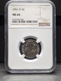 1951-D Jefferson Nickel - NGC MS66