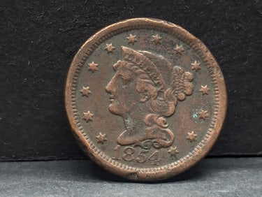 1854 Braided Hair Large Cent