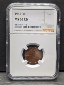 1945 Lincoln Wheat Cent - NGC MS66 RD