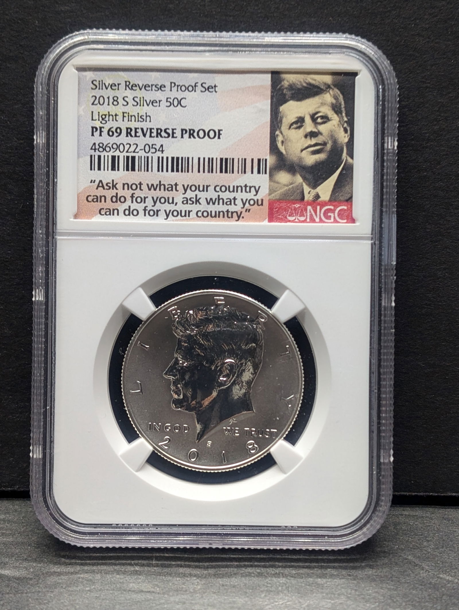 2018-S Light Finish Kennedy Silver Half Dollar - NGC PF69 REVERSE PROOF (1 of 4)