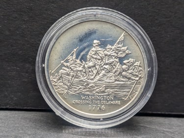 SOLID STERLING SILVER Statue of Liberty Centennial - Crossing the Delaware Commem Medal