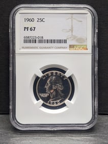 1960 PROOF Washington Quarter - NGC PF67