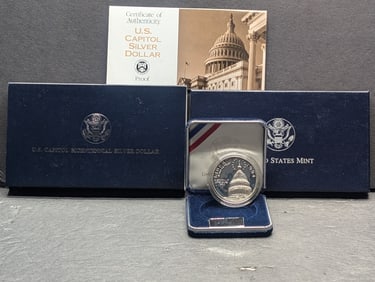 1994-S PROOF U.S. Capitol Bicentennial Commem Silver Dollar in OGP w/ COA