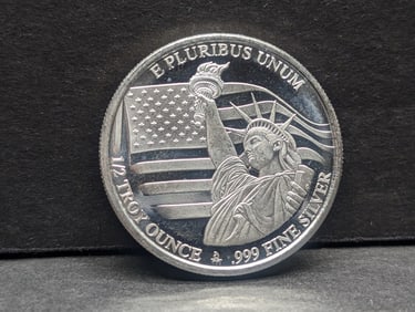 1/2 Troy Oz. .999 FINE SILVER Teddy Bear Designed Coin