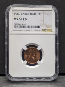 1960 Large Date Lincoln Memorial Cents - NGC MS66 RD