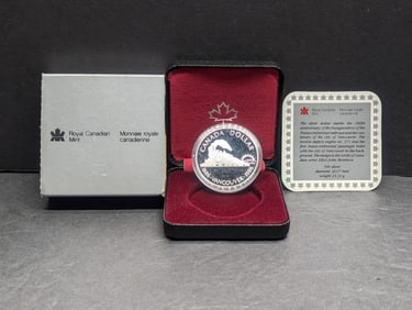 1986 Canadian Transcontinental Railroad Commem Silver Dollar in OGP