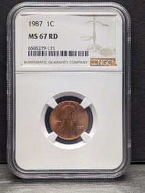 1987 Lincoln Memorial Cent - NGC MS67 RD