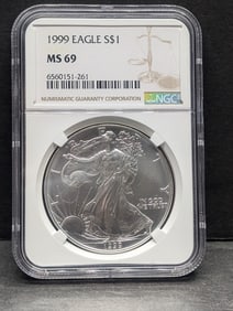 1999 American Silver Eagle - NGC MS69