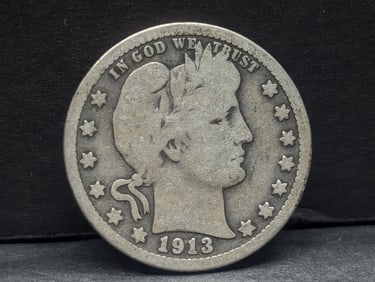 1913-P Barber Silver Quarter