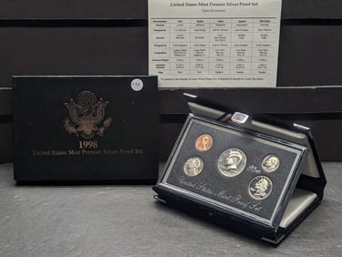 1998-S U.S. Mint Premier Silver Proof Set in OGP w/ COA