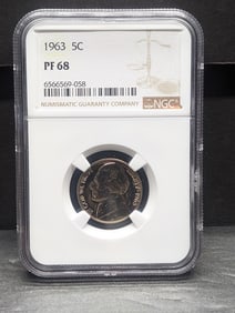 1963 PROOF Jefferson Nickel - NGC PF68