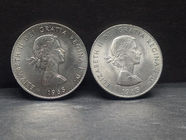 Lot of Two Churchill Crown Coins