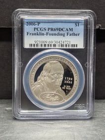2006-P PROOF Benjamin Franklin - Founding Father Commem Silver Dollar - PCGS PR69 DCAM