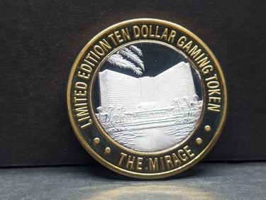 Limited Edition .999 FINE SILVER CENTER The Mirage Resort Casino $10 Gaming Token
