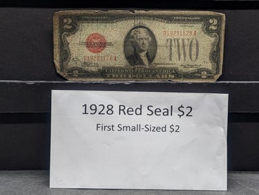 1928-D First Small-Sized $2 RED SEAL Banknote
