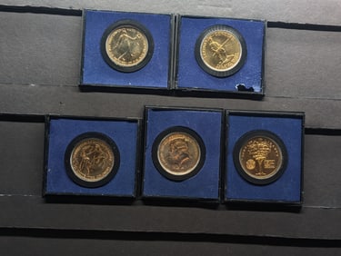 Lot of Five American Revolution Bicentennial Medals