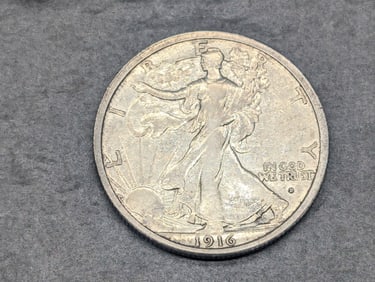 1916-D (Obverse "D") Walking Liberty Half Dollar - First Year of Issue