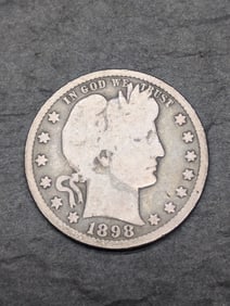 **Pleasing Gray - GOOD/VG** 1898 Barber Silver Quarter