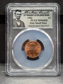 1982 Zinc Small Date Lincoln Memorial Cent - PCGS MS66 RD