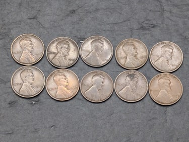 Lot of Ten 1909 VDB Lincoln Wheat Cents *Average Circ*