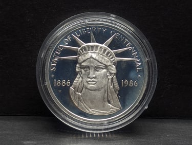 SOLID STERLING SILVER Statue of Liberty Centennial - Thomas Jefferson Commem Medal