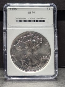 1989 American Silver Eagle - NCG Cert. MS70