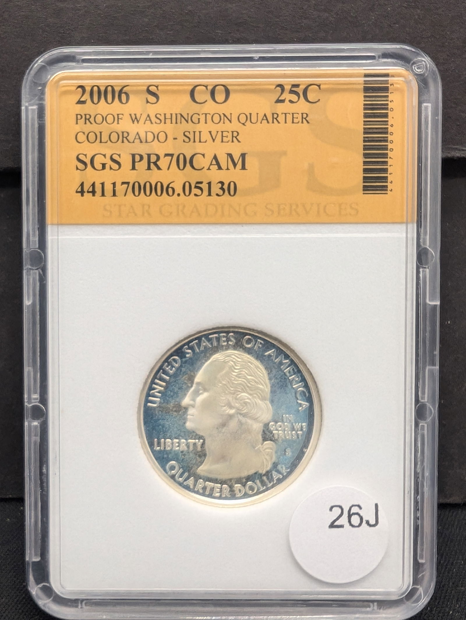 2006-S Silver Colorado State Quarter SGS Slabbed PR70CAM (1 of 3)